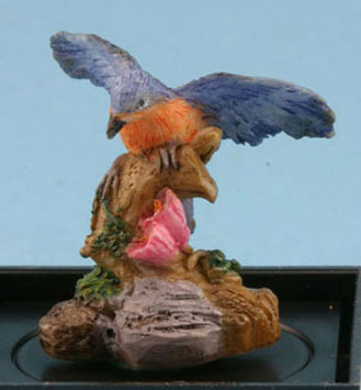 Dollhouse Miniature Bluebird (Hand Painted Bird Figure)